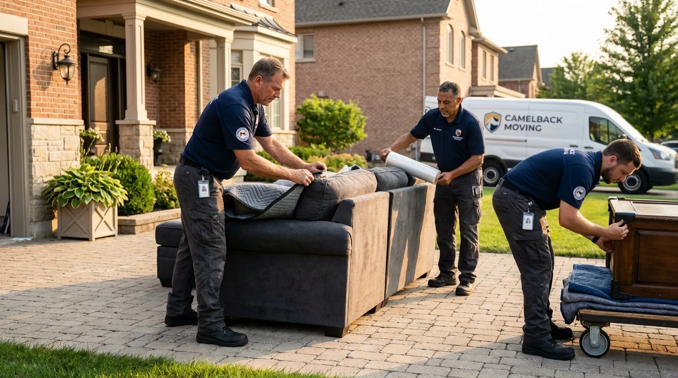 Large estate moving crew wrapping furniture in Fort Rucker, AL