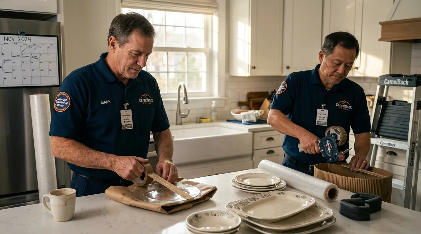 Professional crew packing kitchen dishware in Fort Rucker, AL
